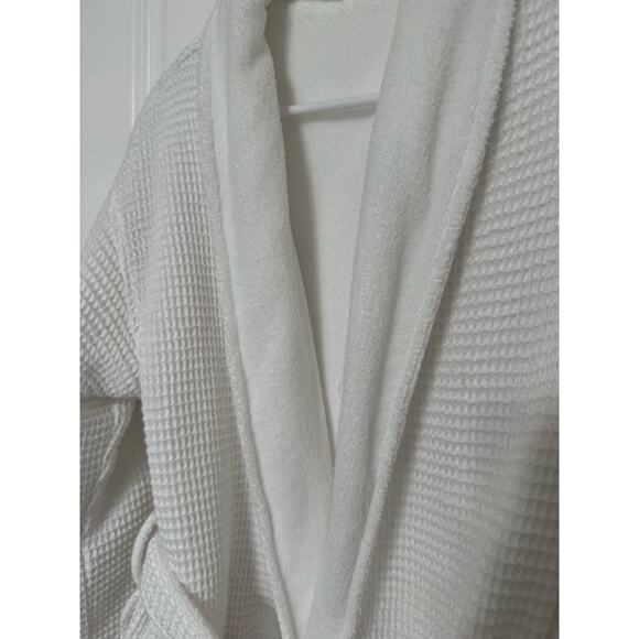 Hotel Collection Cotton Waffle Textured Bath Robe White Small - Picture 3 of 11